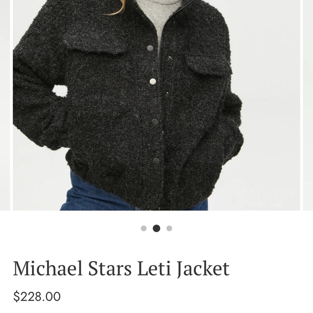 Michael Stars Black Leti Jacket Cropped Boxy Style